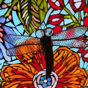 Stained glass dragonfly